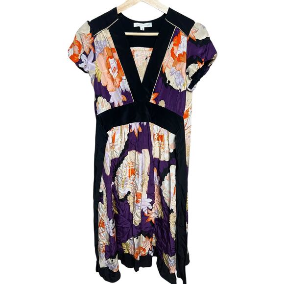 Corey Lynn Calter Dress Womens Size 4 Silk Floral Fit and Flare Cap - Picture 1 of 5